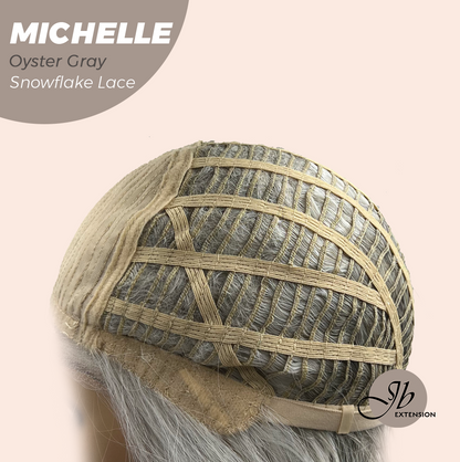 JBEXTENSION 10 Inches Oyster Gray Pre-Cut Side Part Snowflake Lace Frontlace Glueless Wig MICHELLE OYSTER GRAY【BENDY EAR TABS】
