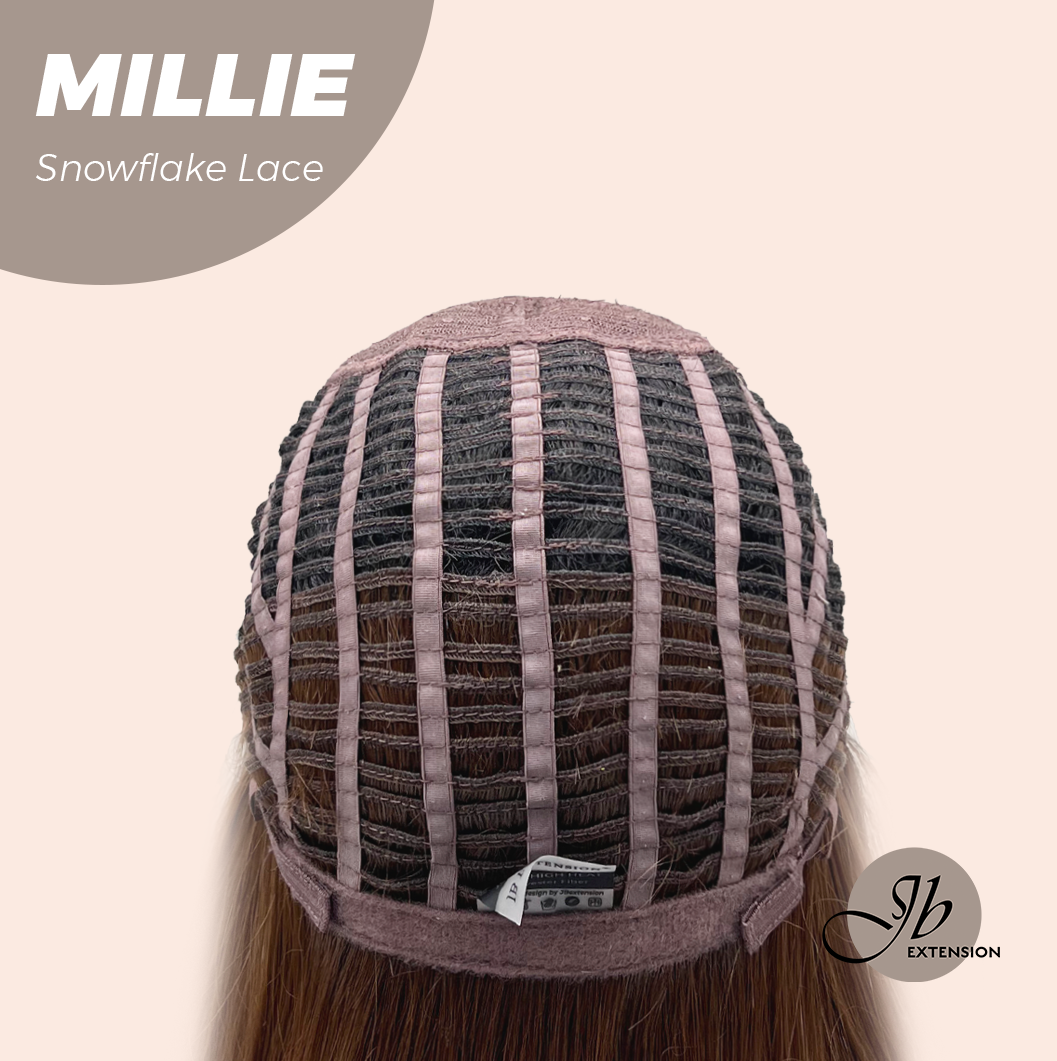 [FINAL SALE] JBEXTENSION 16 Inches Mocha Pre-Cut Snowflake Lace Frontlace Glueless Wig MILLIE SNOWFLAKE【PERMATEASE】【BENDY EAR TABS】- M/L