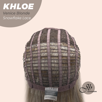 JBEXTENSION 12 Inches Bob Cut Venice Blonde Pre-Cut Snowflake Lace Frontlace Glueless Wig KHLOE VENICE BLONDE【PERMATEASE】【BENDY EAR TABS】- M/L