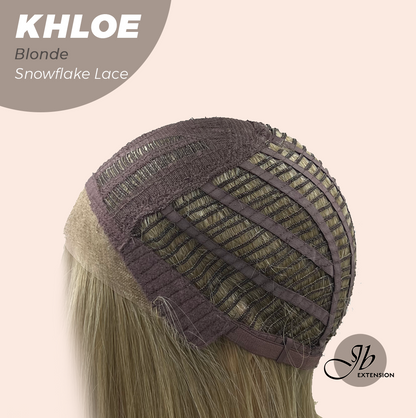JBEXTENSION 12 Inches Bob Cut Blonde Pre-Cut Snowflake Lace Frontlace Glueless Wig KHLOE BLONDE【PERMATEASE】【BENDY EAR TABS】- M/L
