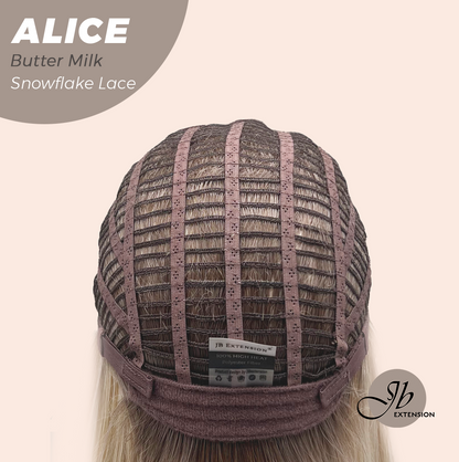 JBEXTENSION 12 Inches Butter Milk Pre-Cut Side Part Snowflake Lace Frontlace Glueless Wig ALICE BUTTER MILK【BENDY EAR TABS】- M/L