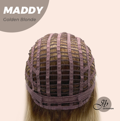 [FINAL SALE] JBEXTENSION 18 Inches Golden Blonde Women Fashion Full Machine Wig MADDY GOLDEN BLONDE【PLUS PERMATEASE】【BENDY EAR TABS】