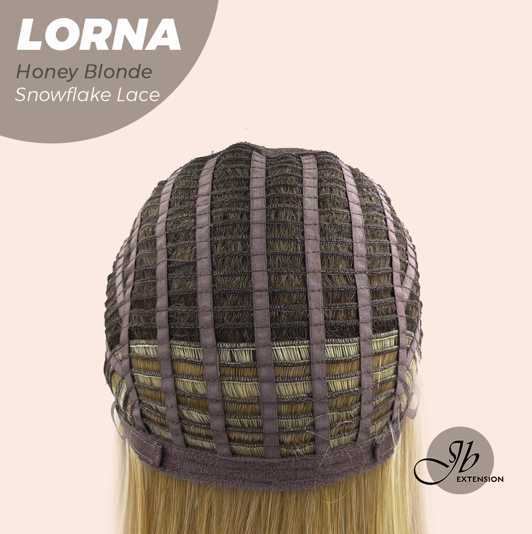 [FINAL SALE] JBEXTENSION 18 Inches Honey Blonde Curly Pre-Cut Snowflake Lace Frontlace Glueless Wig LORNA SNOWFLAKE HONEY BLONDE【PERMATEASE】【BENDY EAR TABS】