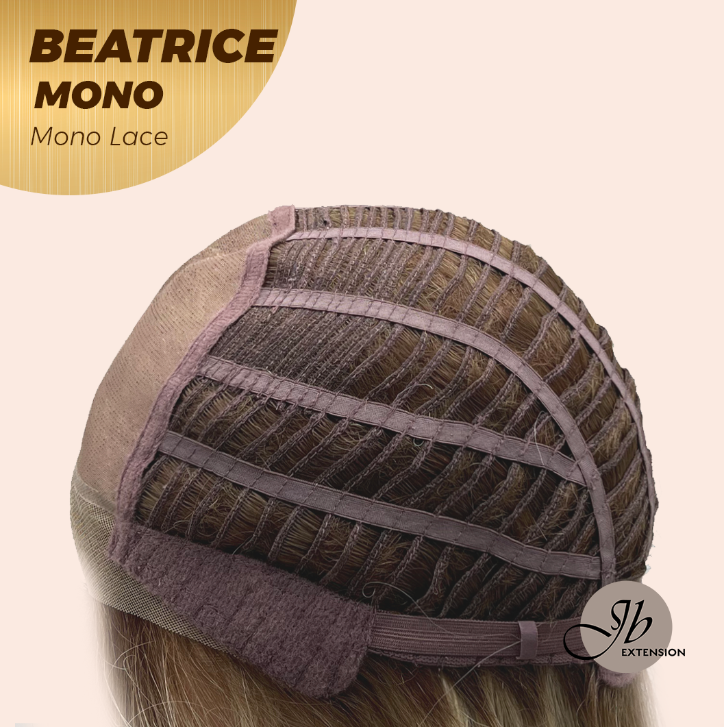 JBEXTENSION BEATRICE MONO Monofilament Handmade Wig 6X5 Full Monofilament Hand Tied Top Wig 17 Inches Golden Blonde Mono Lace Wig Glueless Wig BEATRICE MONO【BENDY EAR TABS】