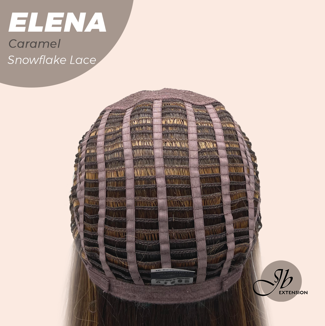 [FINAL SALE] JBEXTENSION 18 Inches Caramel Pre-Cut Snowflake Lace Frontlace Glueless Wig ELENA CARAMEL【PERMATEASE】【BENDY EAR TABS】- M/L
