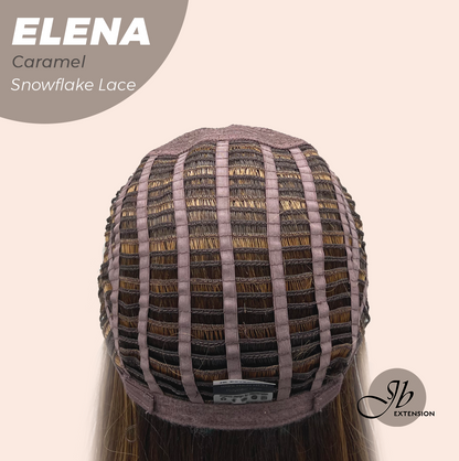 [FINAL SALE] JBEXTENSION 18 Inches Caramel Pre-Cut Snowflake Lace Frontlace Glueless Wig ELENA CARAMEL【PERMATEASE】【BENDY EAR TABS】- M/L