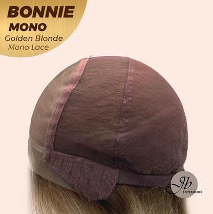 HOT OF SEASON - BONNIE MONO Full Monofilament Handmade Full Lace Full Hand Tied Wig 12 Inches Golden Blonde With Dark Root Mono Lace Handmade Futura Fiber Glueless Wig BONNIE MONO GOLDEN BLONDE【BENDY EAR TABS】