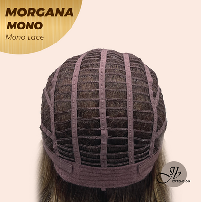 JBEXTENSION MORGANA MONO Monofilament Handmade Wig 6X5 Full Monofilament Hand Tied Top Wig 13 Inches Hazelnut Blonde Highlight Mono Lace Wig With Anti-slip Silicone Strips Glueless Wig MORGANA MONO【BENDY EAR TABS】