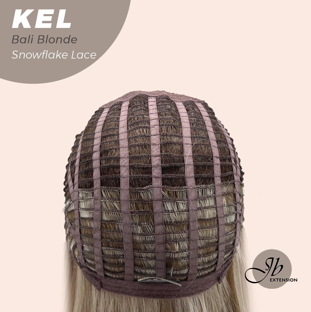 JBEXTENSION 22 Inches Bali Blonde Pre-Cut Snowflake Lace Frontlace Glueless Wig KEL BALI BLONDE【PERMATEASE】【BENDY EAR TABS】- M/L