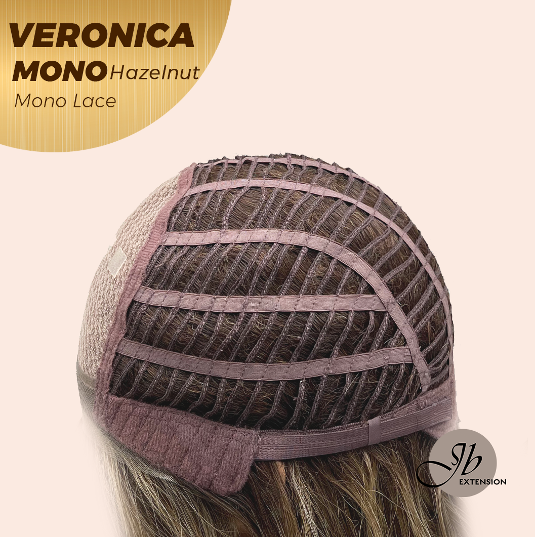 JBEXTENSION VERONICA MONO HAZELNUT Monofilament Handmade Wig 6X5 Full Monofilament Hand Tied Top Wig 12 Inches Hazelnut Wave Mono Lace Wig With Anti-slip Silicone Strips Glueless Wig VERONICA MONO HAZELNUT【BENDY EAR TABS】