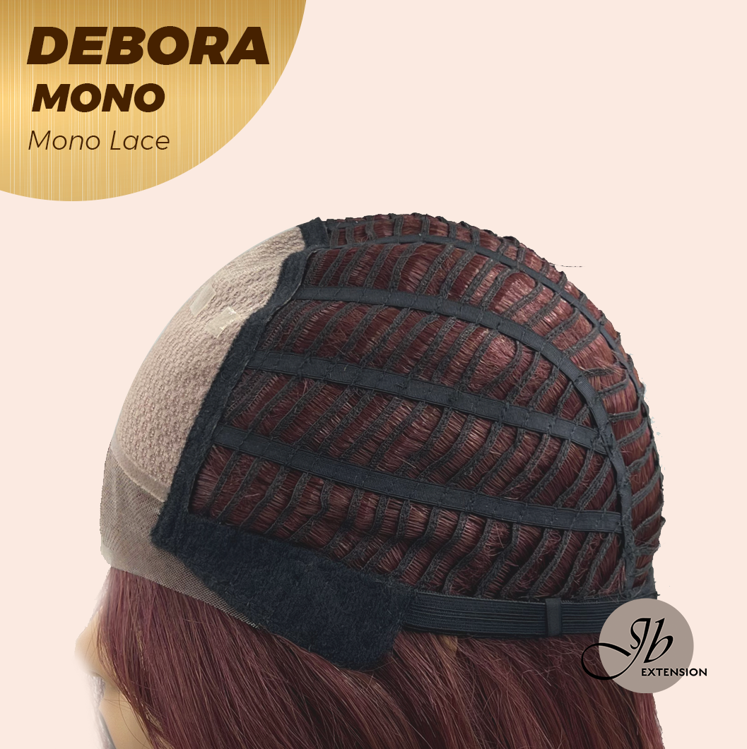 HOT OF SEASON - DEBORA MONO Monofilament Handmade Wig 6X5 Full Monofilament Hand Tied Top Wig 20 Inches Dark Red Mono Lace Wig With Anti-slip Silicone Strips Glueless Wig DEBORA MONO【BENDY EAR TABS】