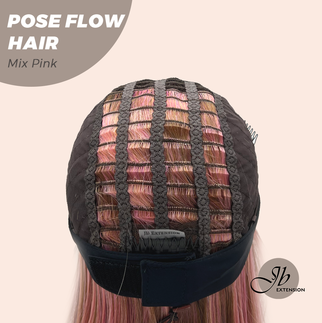 JBEXTENSION 18 Inches Mix Pink Headband Wig POSE FLOW HAIR - MIX PINK