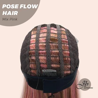 JBEXTENSION 18 Inches Mix Pink Headband Wig POSE FLOW HAIR - MIX PINK