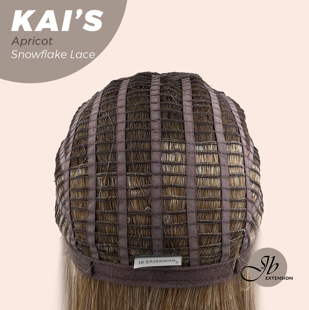 [FINAL SALE] JBEXTENSION 18 Inches Apricot Pre-Cut Snowflake Lace Frontlace Glueless Wig KAI'S APRICOT【PERMATEASE】【BENDY EAR TABS】- S/M