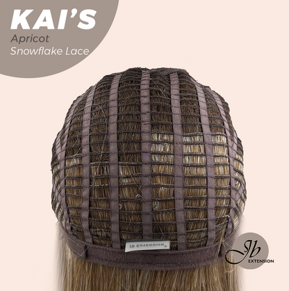 [FINAL SALE] JBEXTENSION 18 Inches Apricot Pre-Cut Snowflake Lace Frontlace Glueless Wig KAI'S APRICOT【PERMATEASE】【BENDY EAR TABS】- S/M