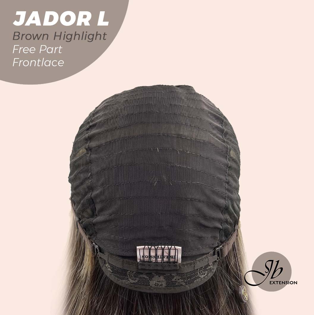 [FINAL SALE] JBEXTENSION 24 Inches Brown Highlight Curly Lace Front Wig.Pre Plucked 13*4 HD Transparent Lace Frontal Handmade Futura Fiber Swiss Lace Synthetic Fiber Pre-Cut Lace Glueless Wig JADOR L BROWN HIGHLIGHT