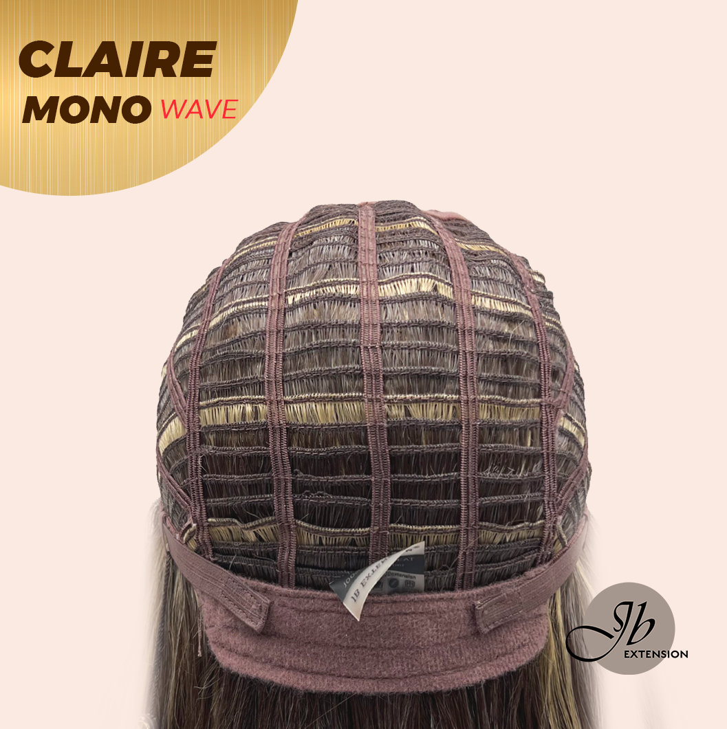 [FINAL SALE] JBEXTENSION CLAIRE MONO WAVE Partial Monofilament Wig 22 Inches Brown With Highlight Partial Mono Lace Glueless Wig CLAIRE MONO-WAVE【BENDY EAR TABS】