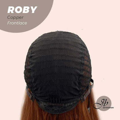 JBEXTENSION 22 Inches Copper Medium Length Women Pre-Cut Frontlace Glueless Wig ROBY COPPER