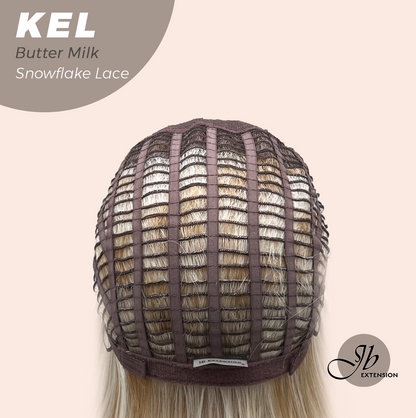 JBEXTENSION 22 Inches Butter Milk Pre-Cut Snowflake Lace Frontlace Glueless Wig KEL BUTTER MILK【PERMATEASE】【BENDY EAR TABS】- S/M