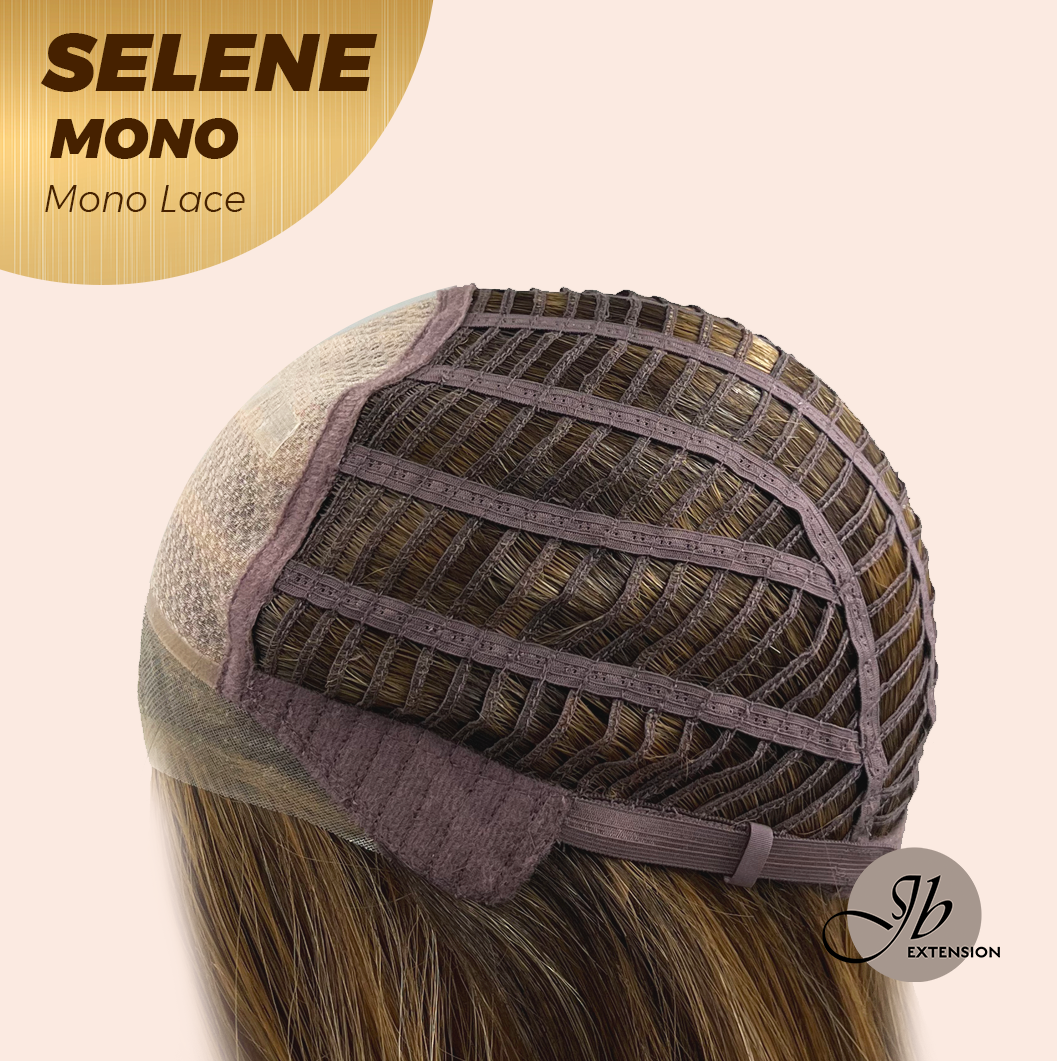 JBEXTENSION SELENE MONO Monofilament Handmade Wig 6X5 Full Monofilament Hand Tied Top Wig 25 Inches Caramel Mono Lace Wig With Anti-slip Silicone Strips Glueless Wig SELENE MONO- CARAMEL【BENDY EAR TABS】