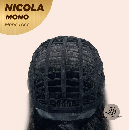 [FINAL SALE] JBEXTENSION NICOLA MONO Monofilament Handmade Wig 6X5 Full Monofilament Hand Tied Top Wig 14 Inches Salt and Pepper Mono Lace Wig Glueless Wig NICOLA MONO【BENDY EAR TABS】