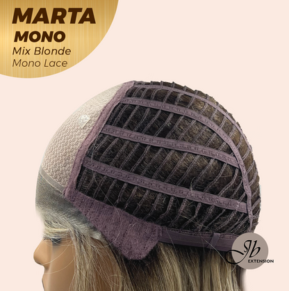 [FINAL SALE] JBEXTENSION MARTA MONO MIX BLONDE Monofilament Handmade Wig 6X5 Full Monofilament Hand Tied Top Wig 10 Inches Mix Blonde Mono Lace Handmade Futura Fiber Wig With Anti-slip Silicone Strips Glueless Wig MARTA MONO MIX BLONDE【BENDY EAR TABS】