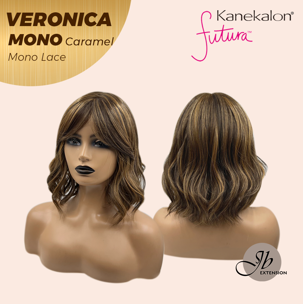 JBEXTENSION VERONICA MONO Monofilament Handmade Wig 6X5 Full Monofilament Hand Tied Top Wig 12 Inches Caramel Wave Mono Lace Wig With Anti-slip Silicone Strips Glueless Wig VERONICA MONO CARAMEL【BENDY EAR TABS】