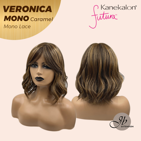 JBEXTENSION VERONICA MONO Monofilament Handmade Wig 6X5 Full Monofilament Hand Tied Top Wig 12 Inches Caramel Wave Mono Lace Wig With Anti-slip Silicone Strips Glueless Wig VERONICA MONO CARAMEL【BENDY EAR TABS】