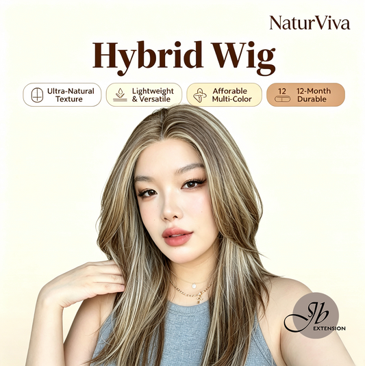 [PRE-ORDER] JBEXTENSION 22 Inches Hazelnut Ultra-Natural NaturViva Hybrid Wig Lightweight & Versatile Blend Hair Pre-Cut Snowflake Lace Frontlace 12-Month Durable Human-Synthetic Glueless Wig KEL NATURVIVA - HAZELNUT【BENDY EAR TABS】
