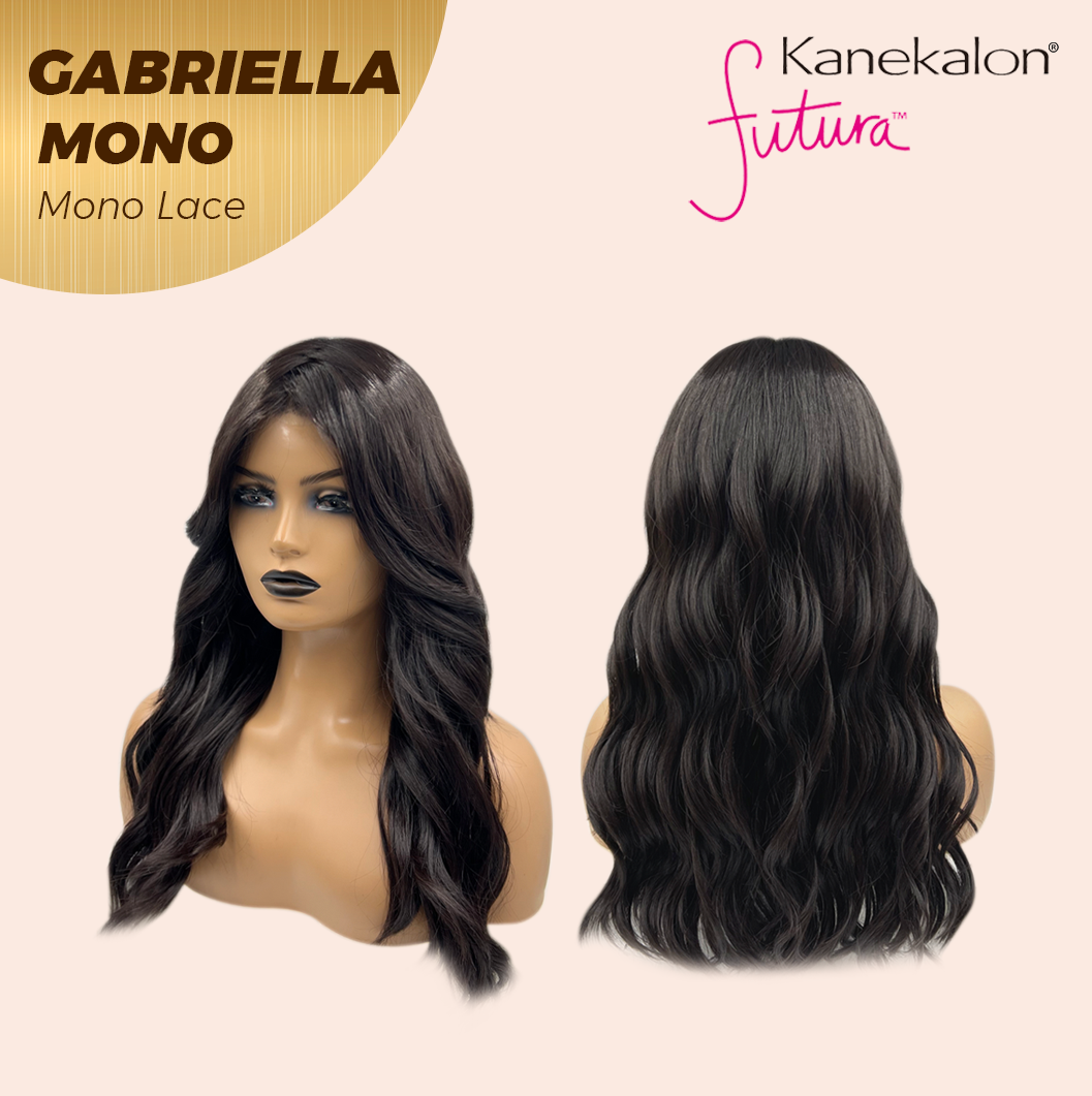 JBEXTENSION GABRIELLA MONO Monofilament Handmade Wig 6X5 Full Monofilament Hand Tied Top Wig 20 Inches Black Wave Mono Lace Wig With Anti-slip Silicone Strips Glueless Wig GABRIELLA MONO【BENDY EAR TABS】